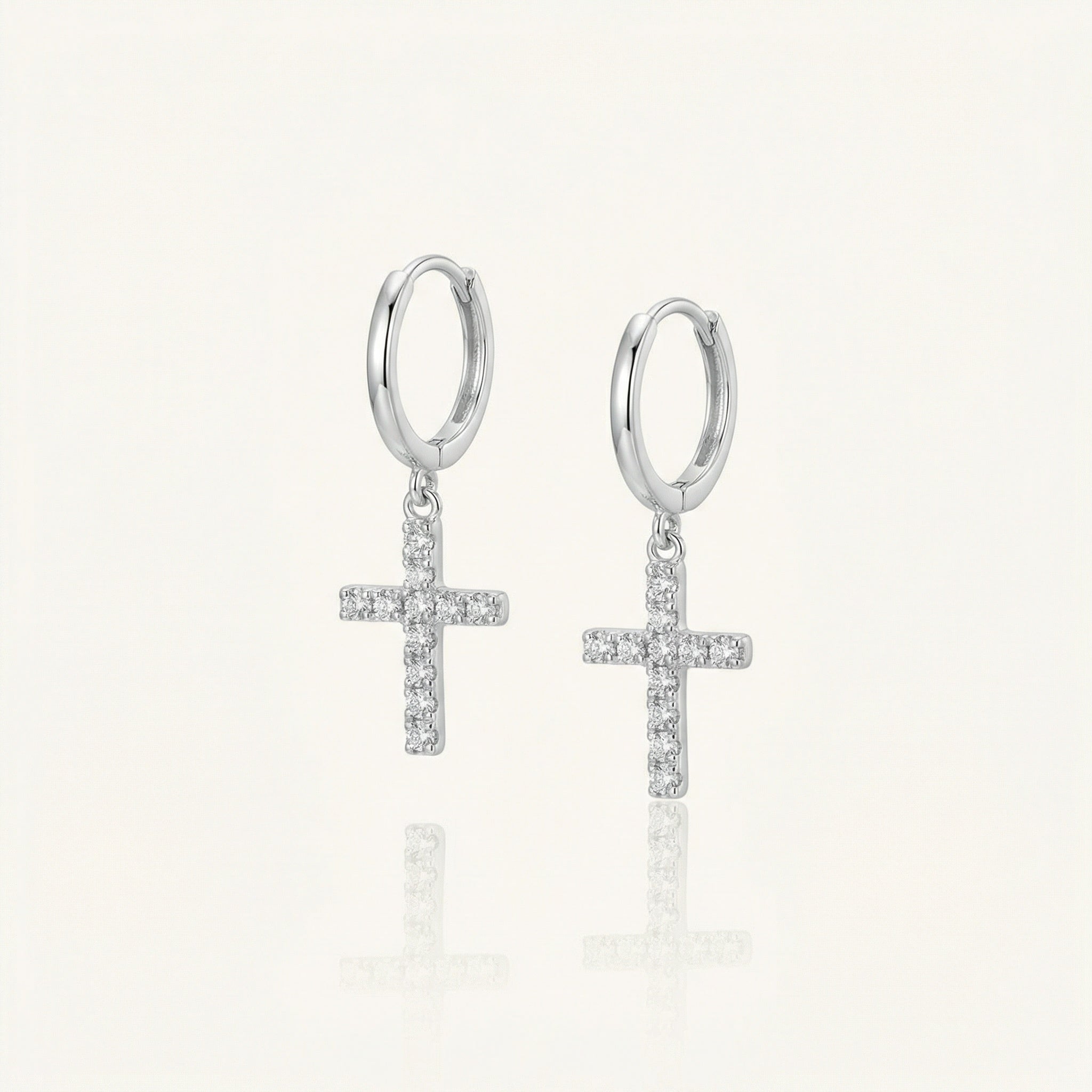 Diamond Cross Earrings
