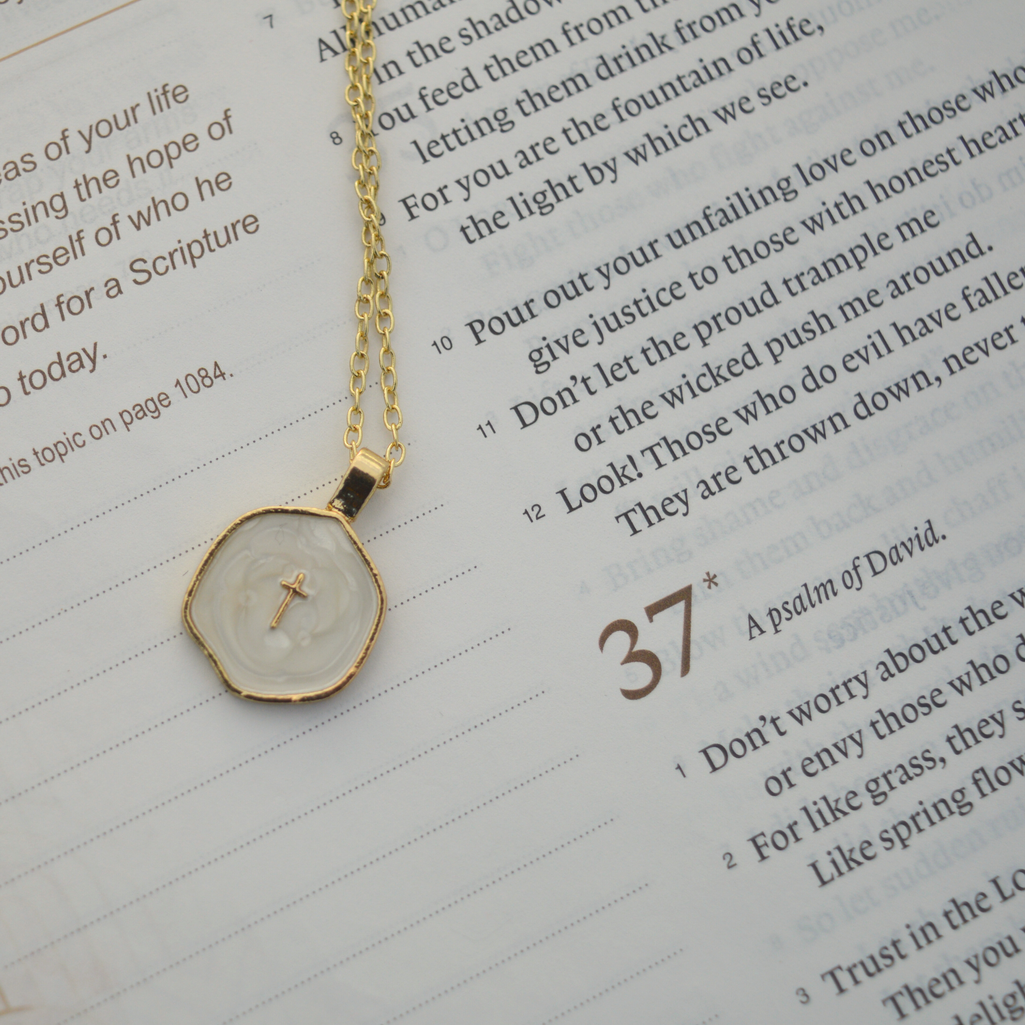 Mini Pearl Cross Necklace