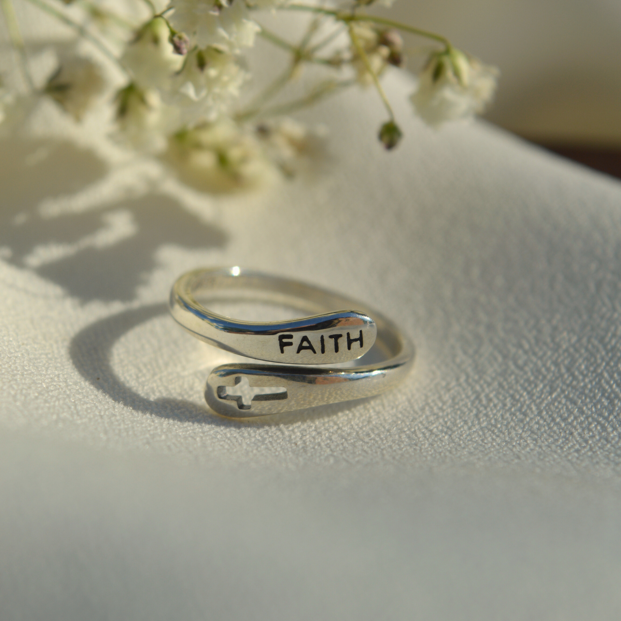 Faith Cross Ring – Sterling Silver