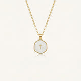 Mini Pearl Cross Necklace